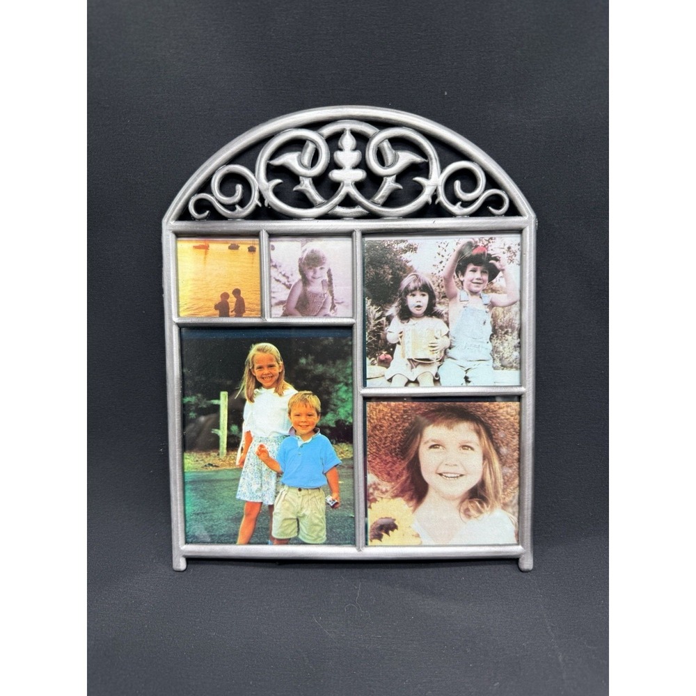 Fetco International Cast Metal Collage Picture Frame Arched Scroll Silver 501600